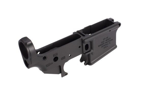 Spikes stripped ar15 lower without logo is a high quality base for your next AR 15 rifle or pistol build with a sublt eflaired magwell
